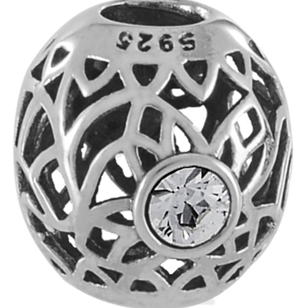 925 Sterling Silver CZ Charm